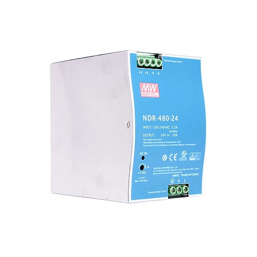 NDR-480-24 MEANWELL 480W 24VDC 20A 115/230VAC Zasilacz na szynę DIN