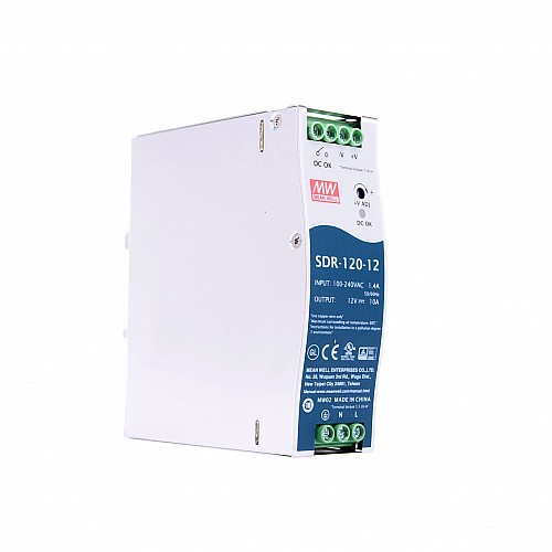 SDR-120-12 MEANWELL 120W 12VDC 10A 115/230VAC PojedynczeWyjście Przemysłowa SZYNA DIN z funkcją PFC SDR-120-12 MEANWELL 120W 12VDC 10A 115/230VAC PojedynczeWyjście Przemysłowa SZYNA DIN z funkcją PFC