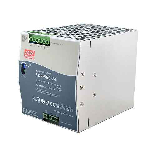 SDR-960-24 MEANWELL 960W 24VDC 40A 230VAC z funkcją PFC Zasilacz na szynę DIN SDR-960-24 MEANWELL 960W 24VDC 40A 230VAC z funkcją PFC Zasilacz na szynę DIN
