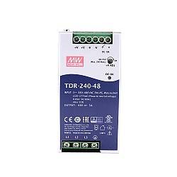 TDR-240-48 MEANWELL 240W 48VDC 5A 400/500VACWąska trójfazowa przemysłowa szyna DIN z funkcją PFC