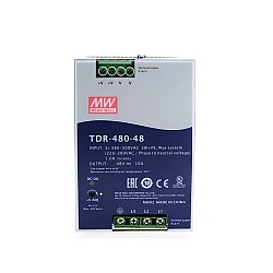 TDR-480-48 MEANWELL 480W 48VDC 10A 400/500VACWąska trójfazowa przemysłowa szyna DIN z funkcją PFC