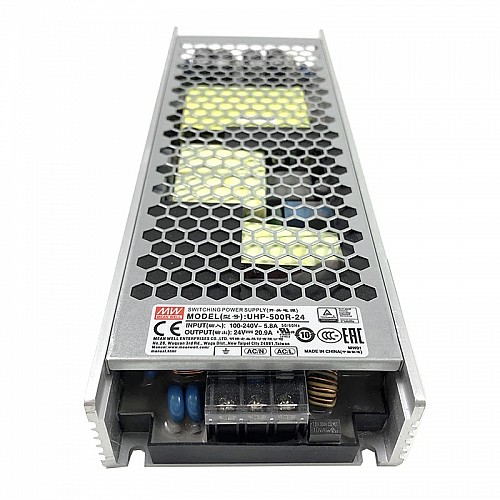 UHP-500R-24 MEANWELL 501.6W 20.9A 115/230VAC typu slim z zasilaczem impulsowym PFC