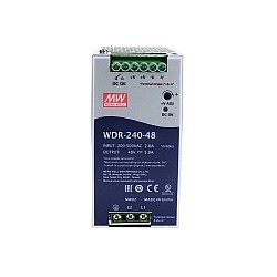 WDR-240-48 MEANWELL 240W 48VDC 5A 230/400VAC Ultra szerokiWejściowy przemysłowy zasilacz na szynę DIN