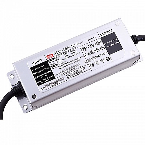 XLG-150-12-A MEANWELL 150W 12VDC 12.5A 115/230VAC Sterownik LED trybu stałego zasilania