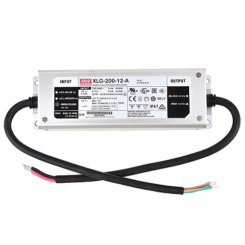 XLG-200-12-A MEANWELL 192W 12VDC 16A 115/230VAC Sterownik LED trybu stałego zasilania