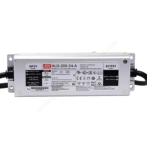 XLG-200-24-A MEANWELL 199,2W 24VDC 8,3A 115/230VAC Sterownik LED trybu stałego zasilania