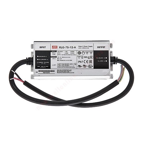 XLG-75-12-A MEANWELL 60W 12VDC 5A 115/230VAC Sterownik LED trybu stałego zasilania