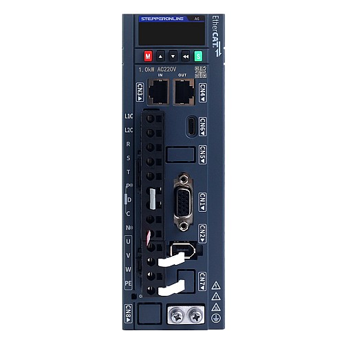 Zestaw serwomotorów AC A6H Seria 850W EtherCAT 1500rpm 5,39Nm enkoder absolutny 17-bitowy IP67 - A6H-EC850H2A1-M17 | StepperOnline
