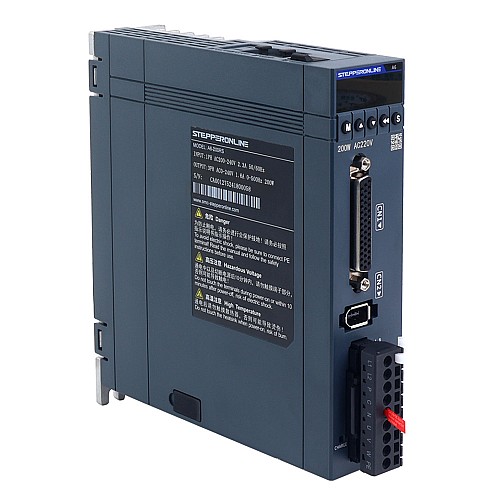 Zestaw serwomotorów AC RS485 serii A6 100W 3000rpmn 0,32Nm z hamulcem 17-bitowy enkoder absolutny IP67 - A6-RS100L2B1-M17 | StepperOnline