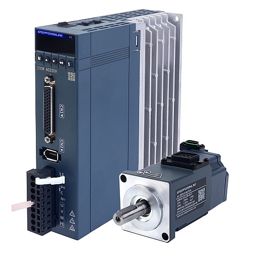 Zestaw serwomotorów AC RS485 serii A6 100W 3000rpmn 0,32Nm z hamulcem 17-bitowy enkoder absolutny IP67 - A6-RS100L2B1-M17 | StepperOnline