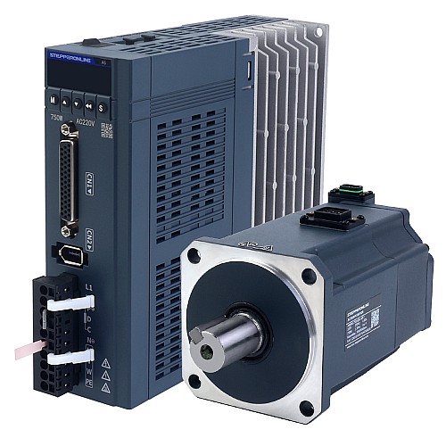Zestaw serwomotoru AC serii A6 o mocy 750W, RS485, 3000rpm, 2,39Nm z hamulcem, 17-bitowy enkoder absolutny IP67 - A6-RS750H2B1-M17 | StepperOnline