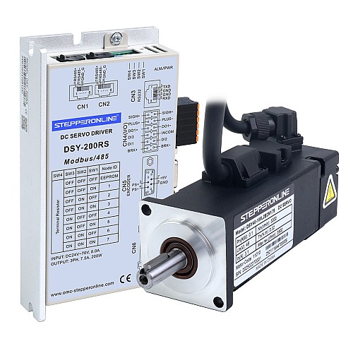 DSY Series 100W RS485 DC Servo Motor 24-70VDC 0,318Nm z hamulcem 3000rpm 17-bitowy enkoder przyrostowy IP65 - DSY-RS100L2B2-M17S | StepperOnline