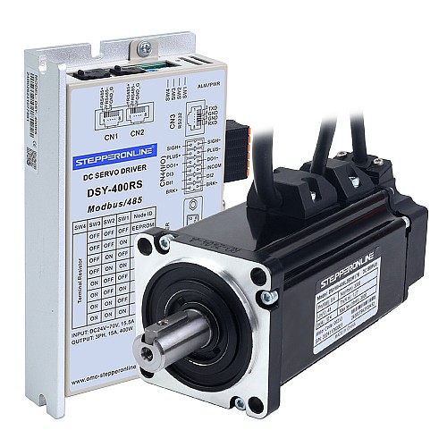 DSY Series 400W RS485 DC Servo Motor 24-70VDC 1,27Nm z hamulcem 3000rpm 17-bitowy enkoder przyrostowy IP65 - DSY-RS400L2B2-M17S | StepperOnline
