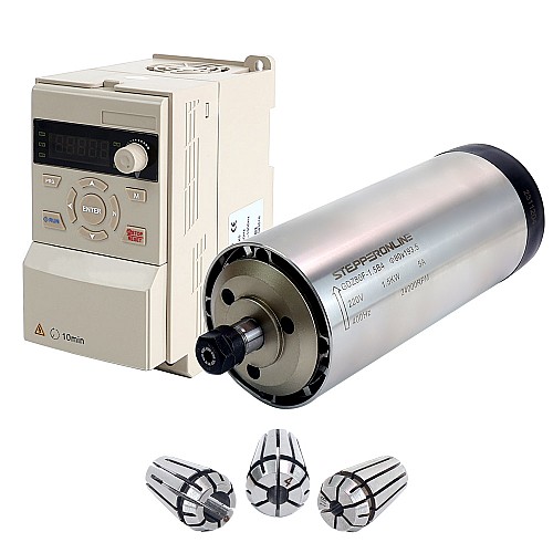 Silnik wrzecionowy chłodzony powietrzem 220V 1.5KW φ80 x 193.5mm i zestaw napędu o zmiennej częstotliwości 2HP 1.5KW 7.0A
