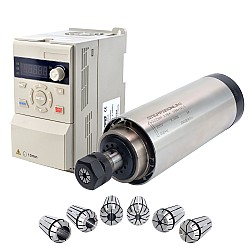 Silnik wrzecionowy chłodzony powietrzem 220V 2.2KW Φ80x193.5mm i zestaw napędu o zmiennej częstotliwości 3KM 2.2KW 12.5A