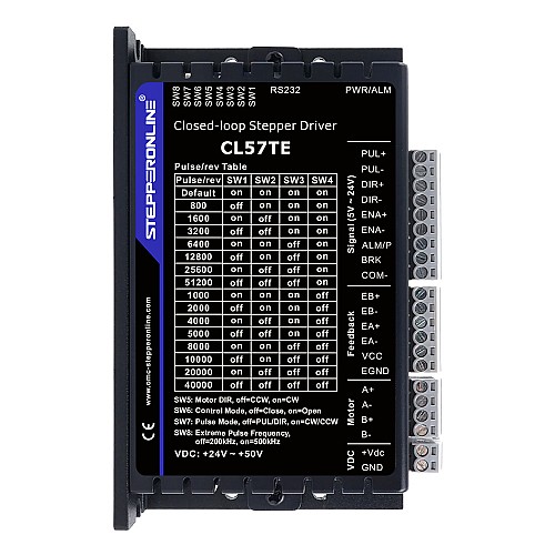 Sterownik Silnika Krokowego w Zamkniętej Pętli Serii TE 0,5-7,0A 24-50VDC do Silników Krokowych Nema 17, 23, 24 - CL57TE | StepperOnline