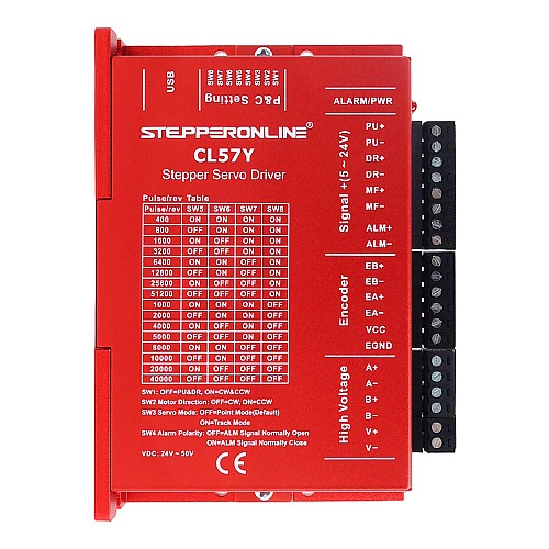 Sterownik krokowy z zamkniętą pętlą serii Y 0-7.0A 24-50VDC dla silnika krokowego Nema 17, 23, 24