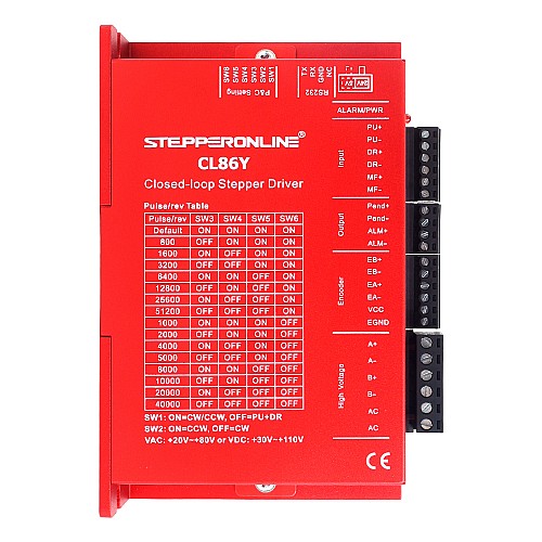 Y Series Sterownik silnika krokowego z zamkniętą pętlą V2.0 0-8,5A 20-80VAC/30-110VDC do silnika krokowego Nema 34 - CL86Y-V20 | StepperOnline