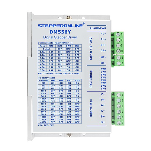 Cyfrowy sterownik krokowy serii Y 1.7-5.6A DC20V-50V dla silnika krokowego Nema 23, 24, 34 Cyfrowy sterownik krokowy serii Y 1.7-5.6A DC20V-50V dla silnika krokowego Nema 23, 24, 34