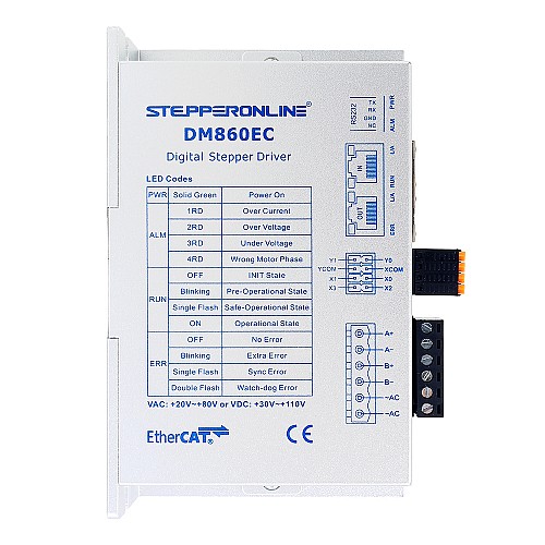 Y Series Cyfrowy sterownik silnika krokowego EtherCAT 0-8,5A 20-80VAC/30-110VDC do silnika krokowego Nema 34 - DM860EC | StepperOnline