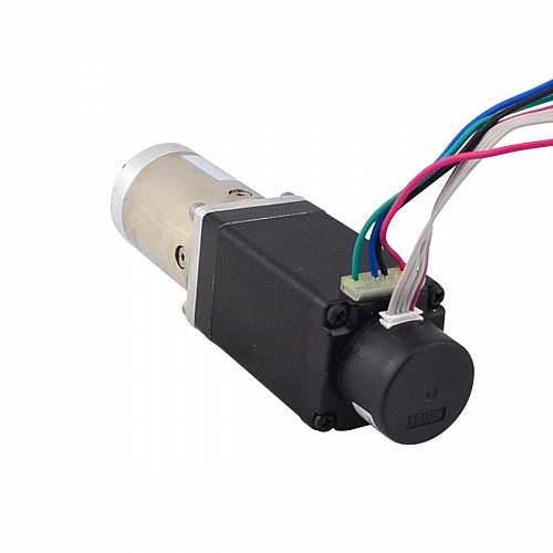 Nema 11 z zamkniętą pętlą z przekładnią krokową L=51mm Przełożenie 51:1 Enkoder 300PPR Nema 11 z zamkniętą pętlą z przekładnią krokową L=51mm Przełożenie 51:1 Enkoder 300PPR