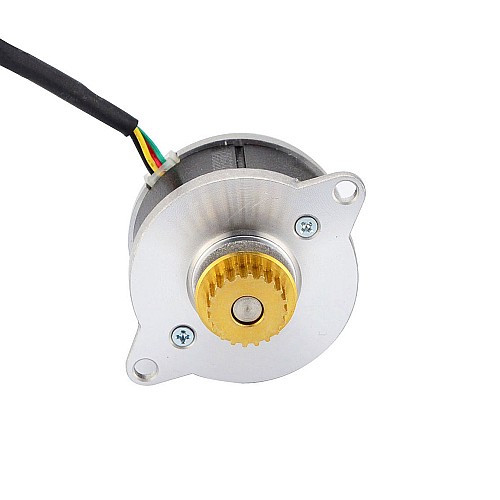 Okrągły Nema 14 0.9deg 9,0Ncm(12,75oz.in) 0,43A Φ36x21.5mm z kołem pasowym - 14HR09-0434S-C1 | StepperOnline