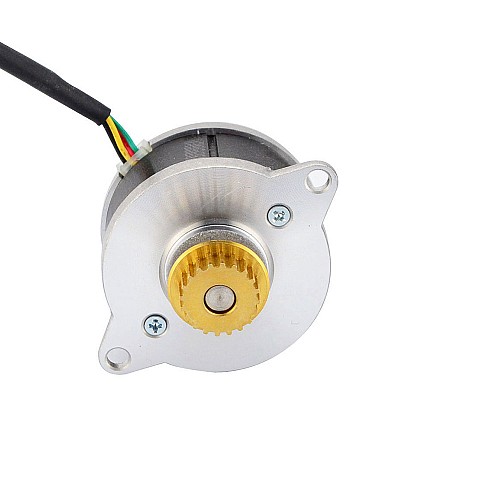 Okrągły Nema 14 0.9deg 9,0Ncm(12,75oz.in) 0,43A Φ36x21.5mm z kołem pasowym - 14HR09-0434S-C1 | StepperOnline