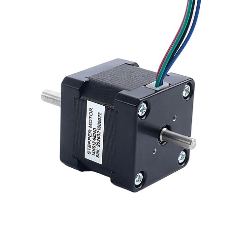 Podwójny wał Nema 14 1,8deg 18Ncm(25,5oz.in) 0,8A 35,2x35,2x34mm 4 przewody