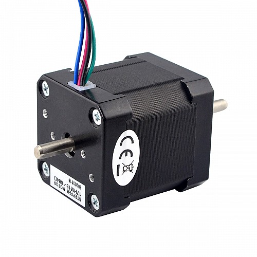Podwójny wał Nema 17 Bipolar 0.9deg 44Ncm(62.3oz.in) 1.68A 42x42x48mm 4 przewody
