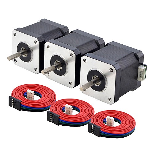 3szt. E Series Nema 17 Bipolar 55Ncm(77.88oz.in) 2A 42x48mm 4 przewody z 1m kablem i złączem 3szt. E Series Nema 17 Bipolar 55Ncm(77.88oz.in) 2A 42x48mm 4 przewody z 1m kablem i złączem