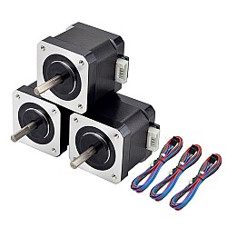 3 szt. Nema 17 bipolarny 45Ncm (63,74oz.in) 1,5A 42x42x39mm 4 przewody ze złączem pinowym 1m