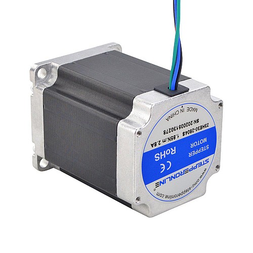 Seria E Nema 23 Dwubiegunowy 1,8deg 1,85Nm(261,98oz.in)2,8A 57x57x76mm 4 przewody