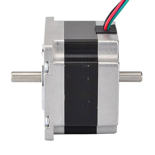 Podwójny wał Nema 23 bipolarny 1,8deg 0,55Nm(77.88oz.in) 2,8A 57x57x41 mm 4 przewody