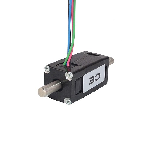 Podwójny wał Nema 6 Bipolar 1,8deg 0,58Ncm(0,82oz.in) 0,3A 14x14x30mm 4 przewody