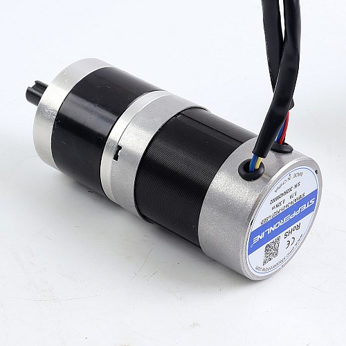 Używany - Zasoby z CN - Okrągły silnik BLDC z przekładnią 24V 101W 6,90Nm(977,12oz.in) Okrągła przekładnia planetarna 27:1 - 57BYA74-24-01-PG27-USED | StepperOnline
