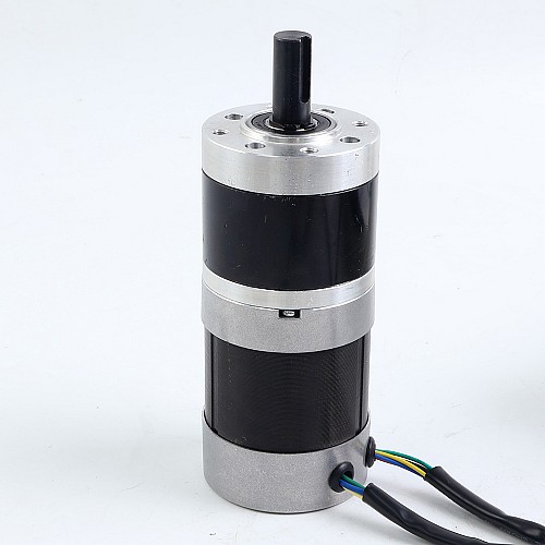 Używany - Zasoby z CN - Okrągły silnik BLDC z przekładnią 24V 101W 6,90Nm(977,12oz.in) Okrągła przekładnia planetarna 27:1 - 57BYA74-24-01-PG27-USED | StepperOnline