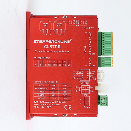 Używany - Zasoby z CN - Sterownik silnika krokowego z zamkniętą pętlą Modbus RS485 seria Y 0-5,0A 20-50VDC do silników Nema 17, 23, 24 - CL57PR-USED | StepperOnline